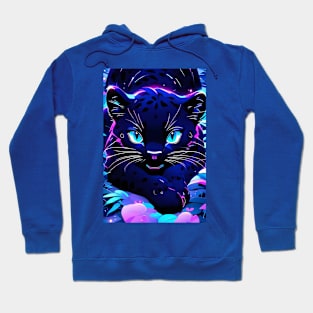 Cute Kawaii black panther art Hoodie